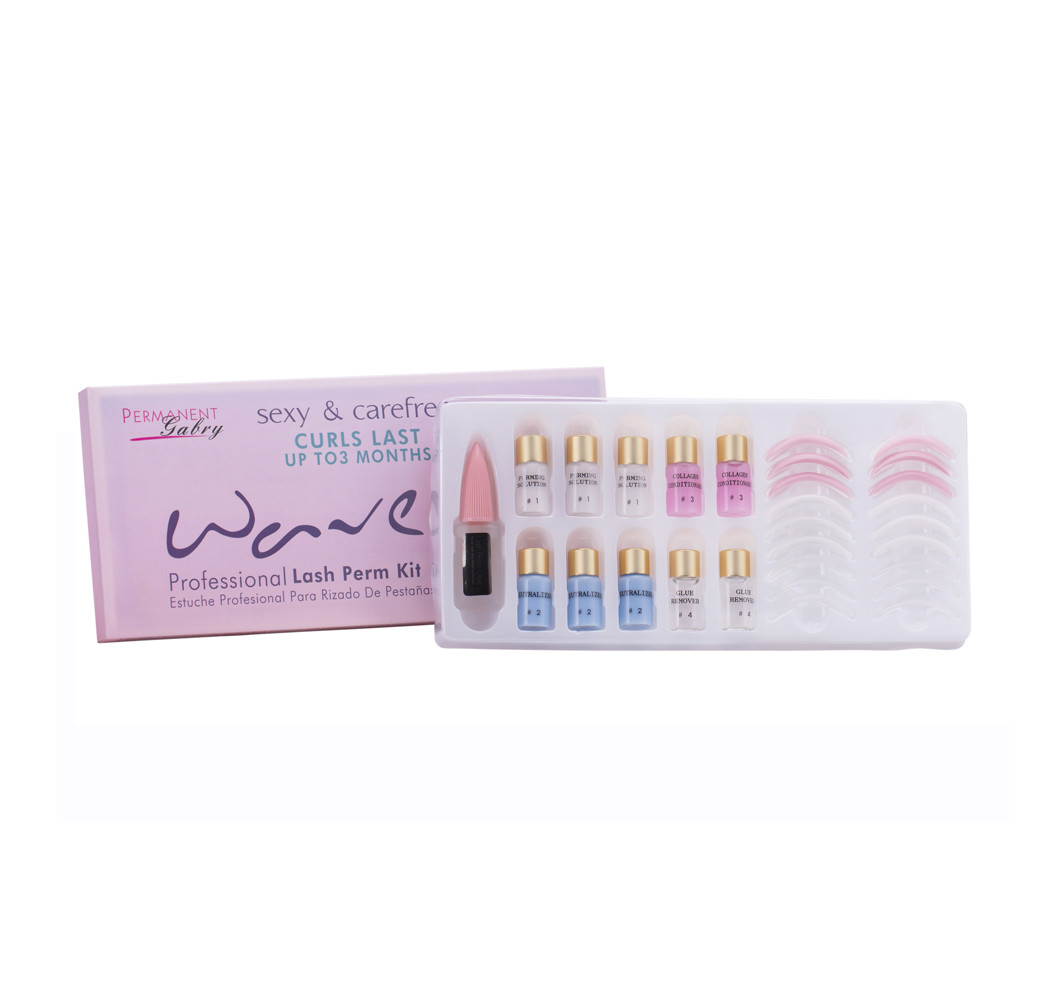 27.5*13*2.5 cm Pink Cosmetic Eyelash Perming Kit with cleaner and Silicone Rods For Eyelash lifting and perming
