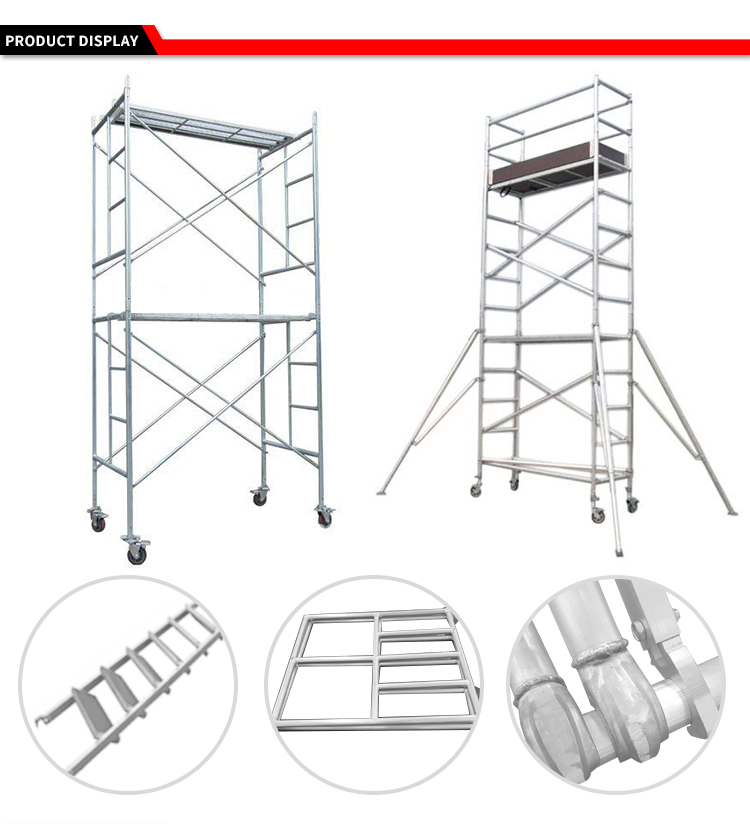 Customized Mobile Steel Scaffold Aluminium Access Tower diagonal pipe