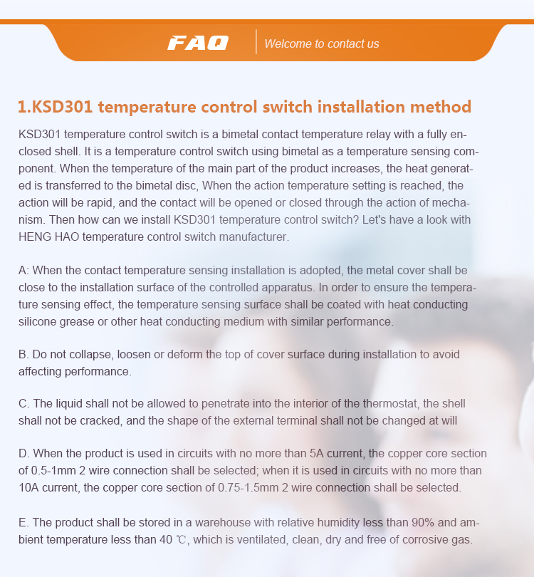 Thermal Protectors Mini Bimetallic Thermostat Switch JUC-31F For Commercial Product