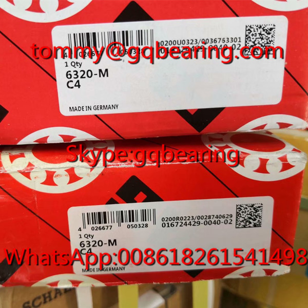 FAG 6320-M-C4 Brass Cage Type Deep Groove Ball Bearing 100*215*47mm