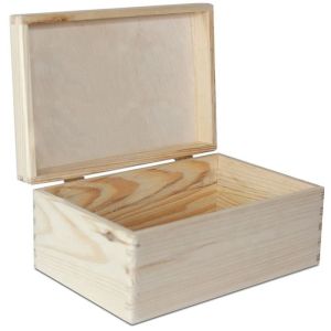 Customized Large Lidded Wooden Box Toy Keepsake Plain Unpainted