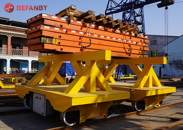 75t Steel Plate Transfer Electric Rail Flatbed Cart
