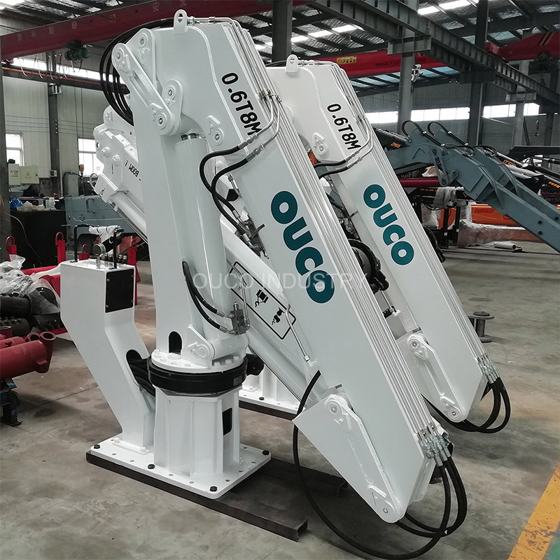Space Save Foldable Telescopic Offshore Pedestal Crane Knuckle Boom 0.6t 8m