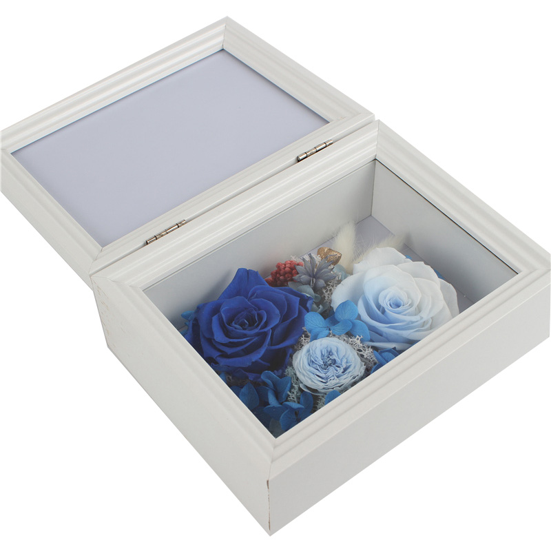 Mother'S Day Preserved Rose Gift Box Solid Wood Photo Frame 15.5*8*20.5CM