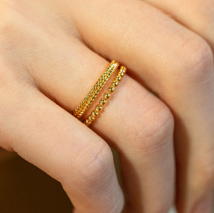 Fine Jewelry 18K Gold Plated 925 Sterling Silver Wheat Ring for Women