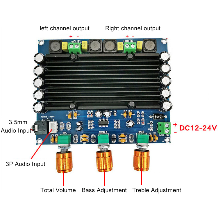 2 Channels Professional Amplifier TPA3116D2 2*150W Digital Audio Board for Amplifiers