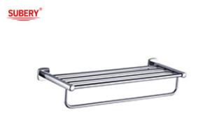  Chrome Bathroom Accessories Brass Bathroom double towel bar with shelf Manufactures