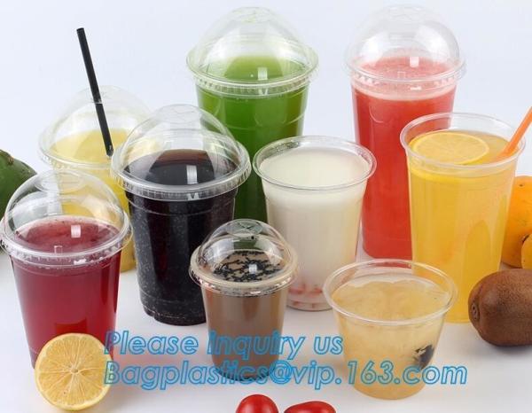 600ml PET plastic cup with lid for juice,Food grade 12oz 375ml cold drink