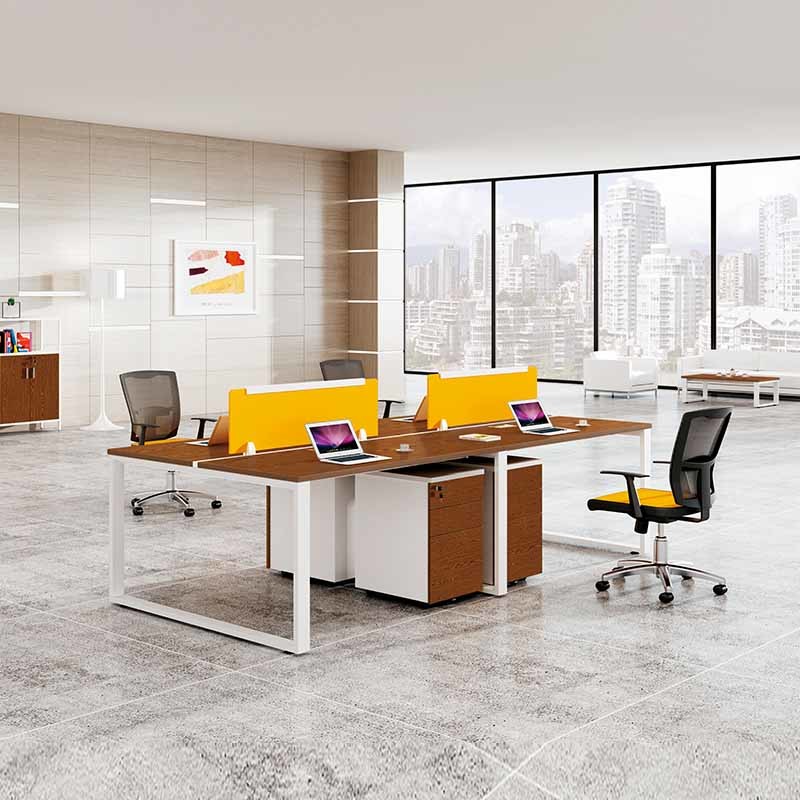 Modern Modular Cubicle Partitions Table Office Workstation For 4 People