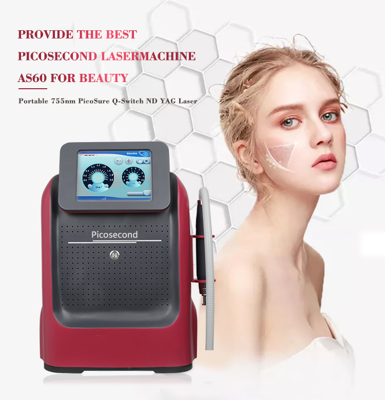 Portable Pico Second Laser Tatoo Remover Q Switched Nd Yag Picosecond Tattoo Removal Machine
