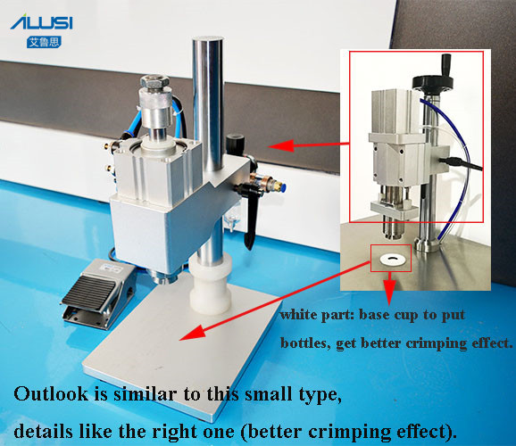 Semi Auto Tabletop Vial Spray Bottle Crimper Perfume Bottle Pressing Capping Machine