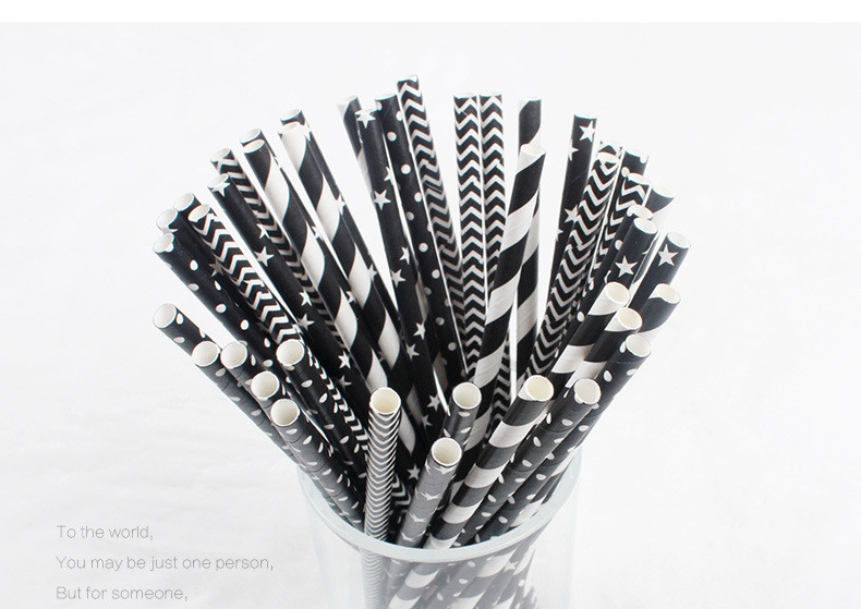 200pcs pack 6mm diameter food safe ink printing spots paper straws compostable waved pulp straws for party DIY