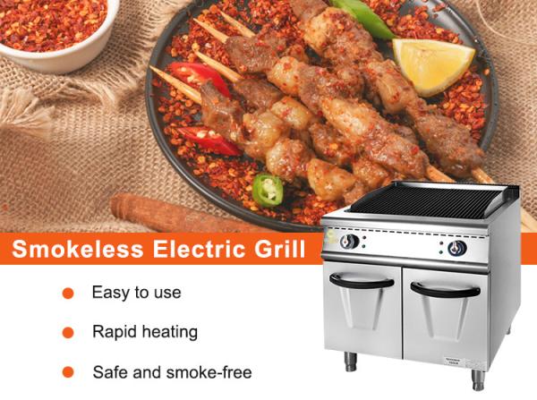 Commercial Gas Grill With Cabinet 17L LPG/NG Gas Consumption Stainless Steel