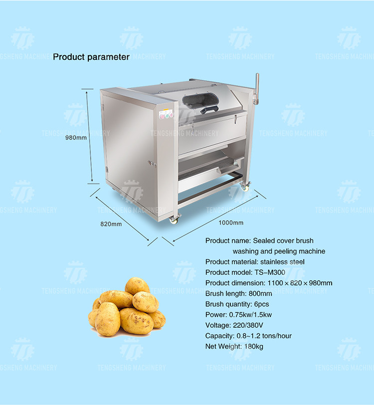 180KG Small automatic ginger washing machine potato cleaning and peeling machine ginger cleaning and mud removal machine
