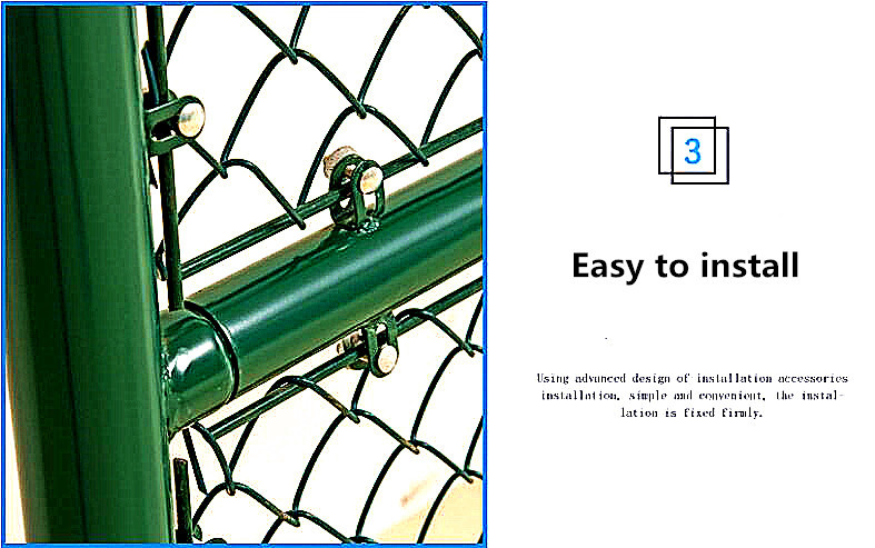 Playground Green PVC Coated Chain Link Fence 6 Foot Galvanized 50x50mm