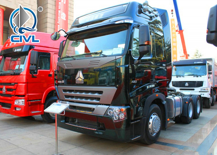 Howo A7 Tractor truck 420 Hp Prime Mover Truck With High Cabin Of Two Sleepers And Air Conditioner