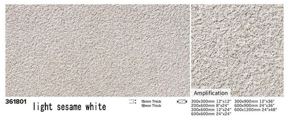 Non-Slip Full Body Modern Tiles Gray 600x1200x15mm Flamed Surface Outdoor Floor Porcelain Paving Tile For Building