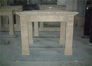 Simple Design Beige Marble Fireplace Surround For House Fireplace Mantel