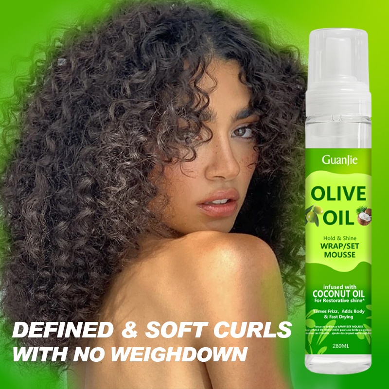 Olive Oil Curly Wig Hair Mousse Strong Hold Braid Foam For High Shine And No Flakes
