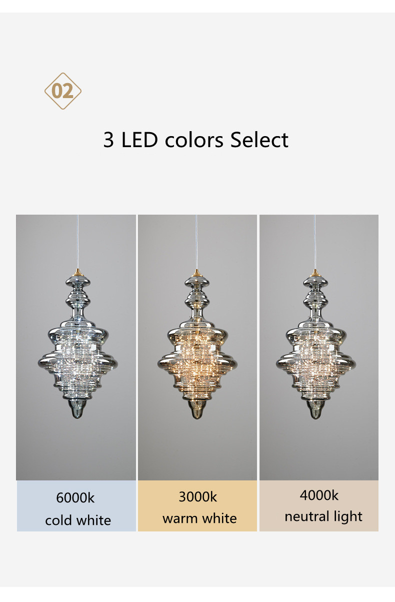 Decoration Glass Hanging Lamp for Dining Room Kitchen Bar LED Stars Glass Chandelier(WH-GP-175)