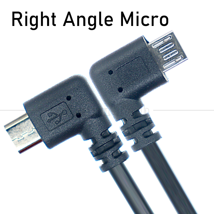 0.5M 1M 2M Data Charging Right Angle Micro to USB Charger Cable for Phone Tablet GPS