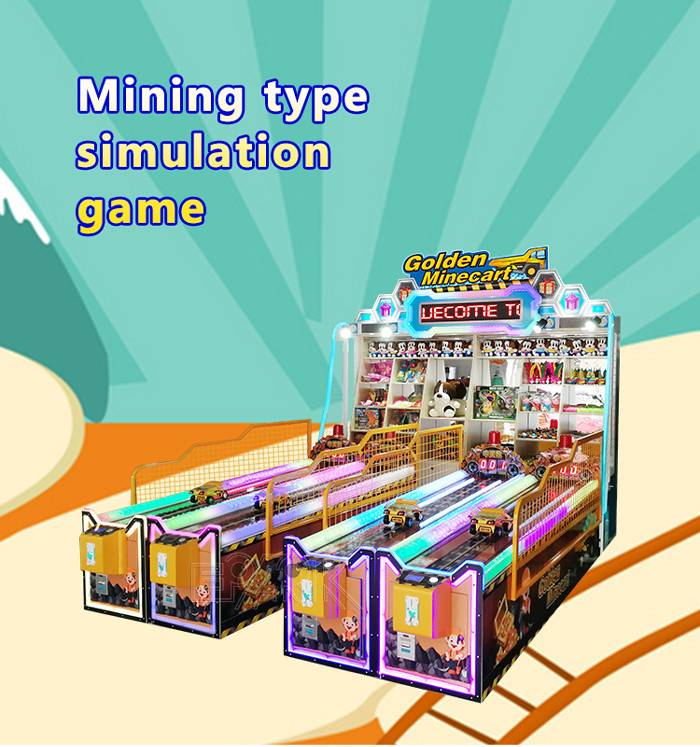 Carnival Multi Players Coin Operated Arcade Machines Golden Minecart For Amusement Park Fast