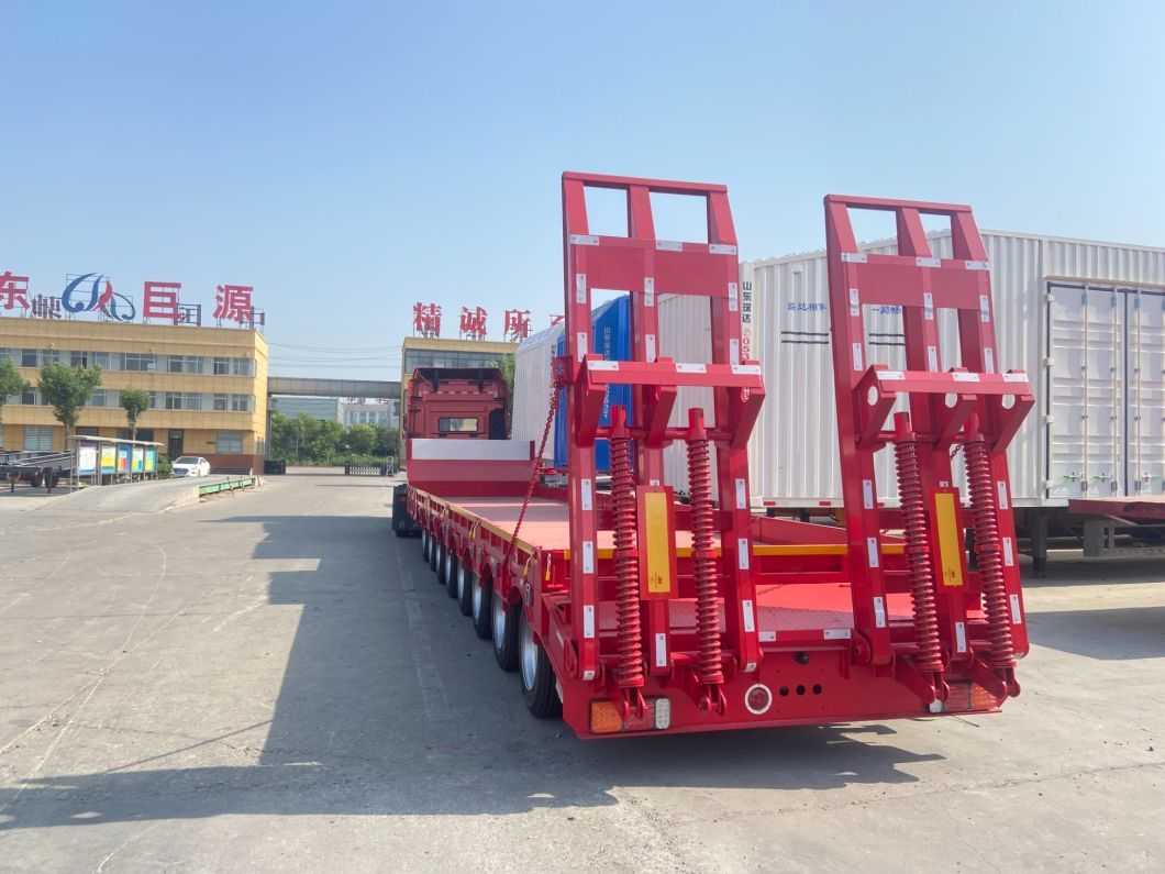 Lowbed Trailer 3 Axle Low Bed Loader 50 60 80 Ton Gooseneck Lowboy Semi Truck Trailer for Sale