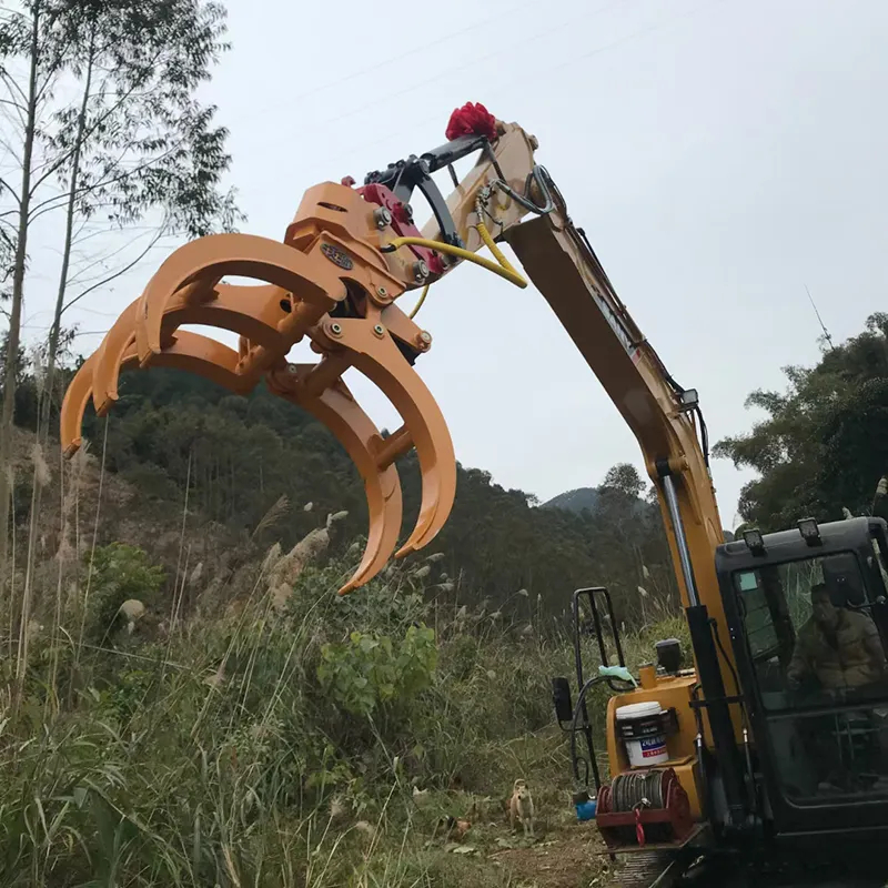 Hydraulic Rotator Grapple 360 Degree Excavator Bucket Grapple Attachment