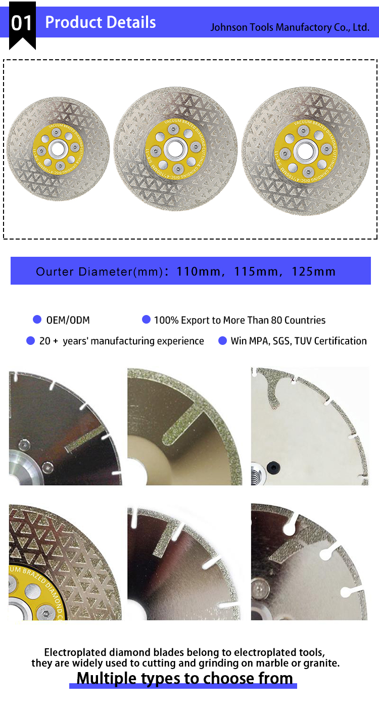Electroplated Double-Sided Diamond Saw Blade Cutting Wheel Grinding Disc Glass Cutting Disc Diamond Marble Saw Blade