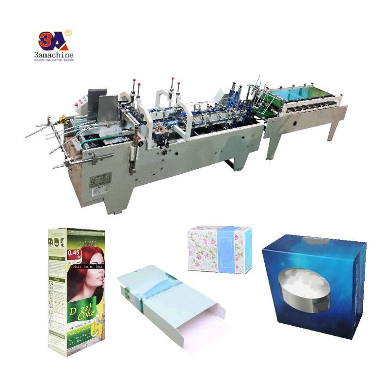 Box Folding and Gluing Machine with 380V Voltage Box Unfolded Size width 120mm-500mm