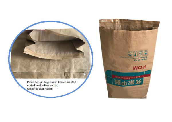 Pasted Packaging Paper Sacks Customized 3 Layers 25kg 50kg Heat Seal Food