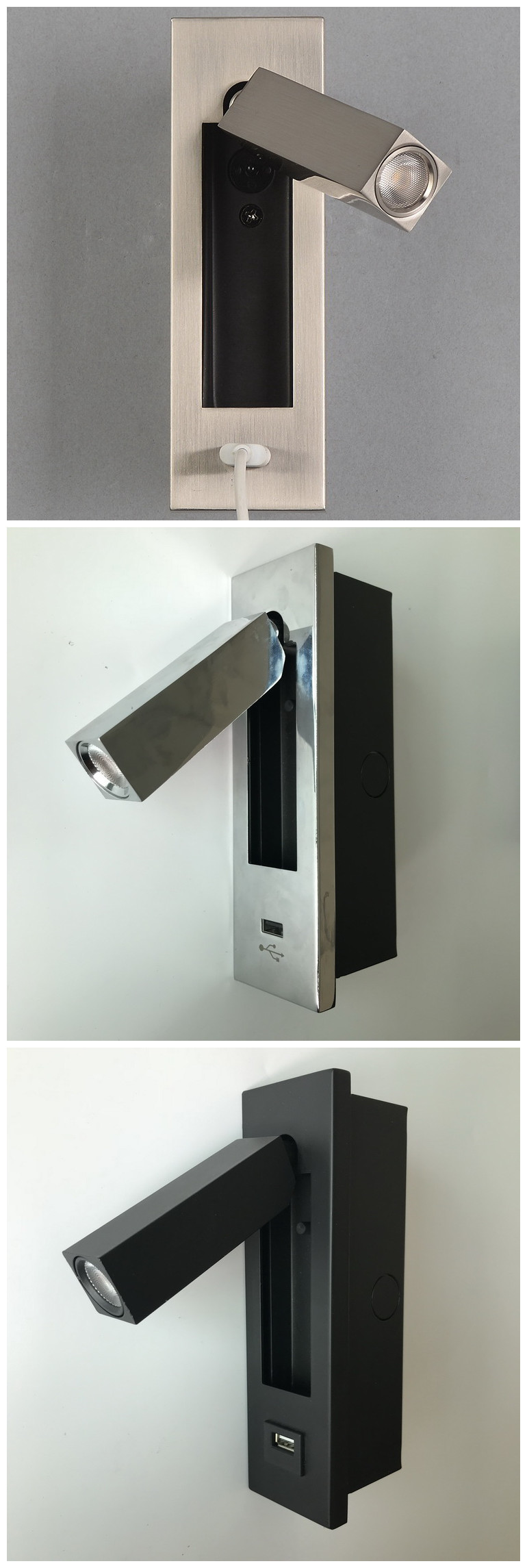 Rotate modern hotel bed reading light/wall reading light bedside reading light for hotel project