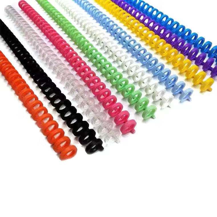 Blue ABS PP Plastic Ring Spiral Plastic Binding Clip For Folder Notebook