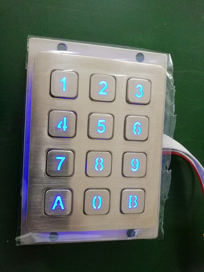 ip68 waterproof higher quality aluminum piezo keypad with 12 keys