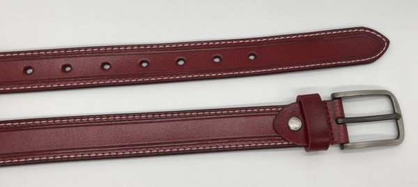 Stitching Embossing Line Womens Genuine Leather Belt 2.8cm Width 108g