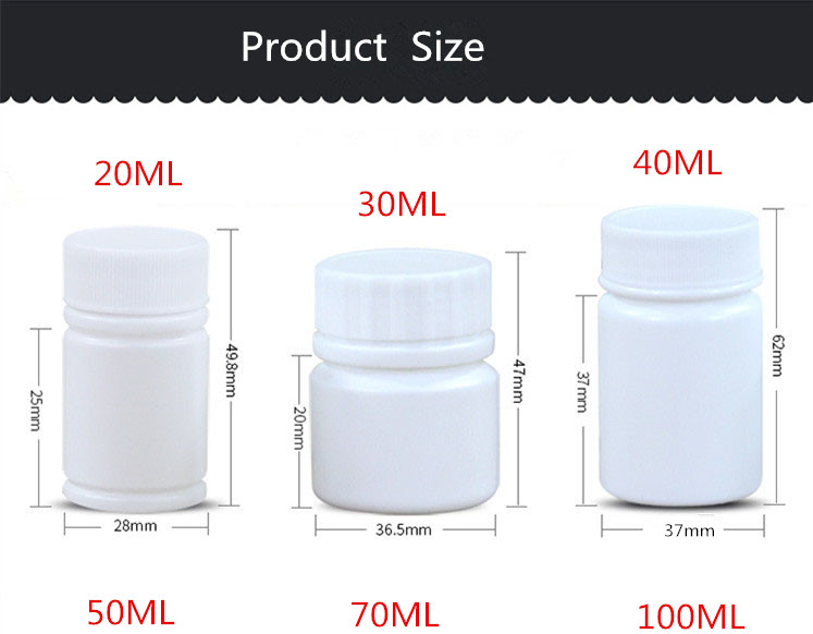 Hot Stamping 50cc Empty Plastic Bottle Capsule Pill with White Aluminum Foil Gasket Lid