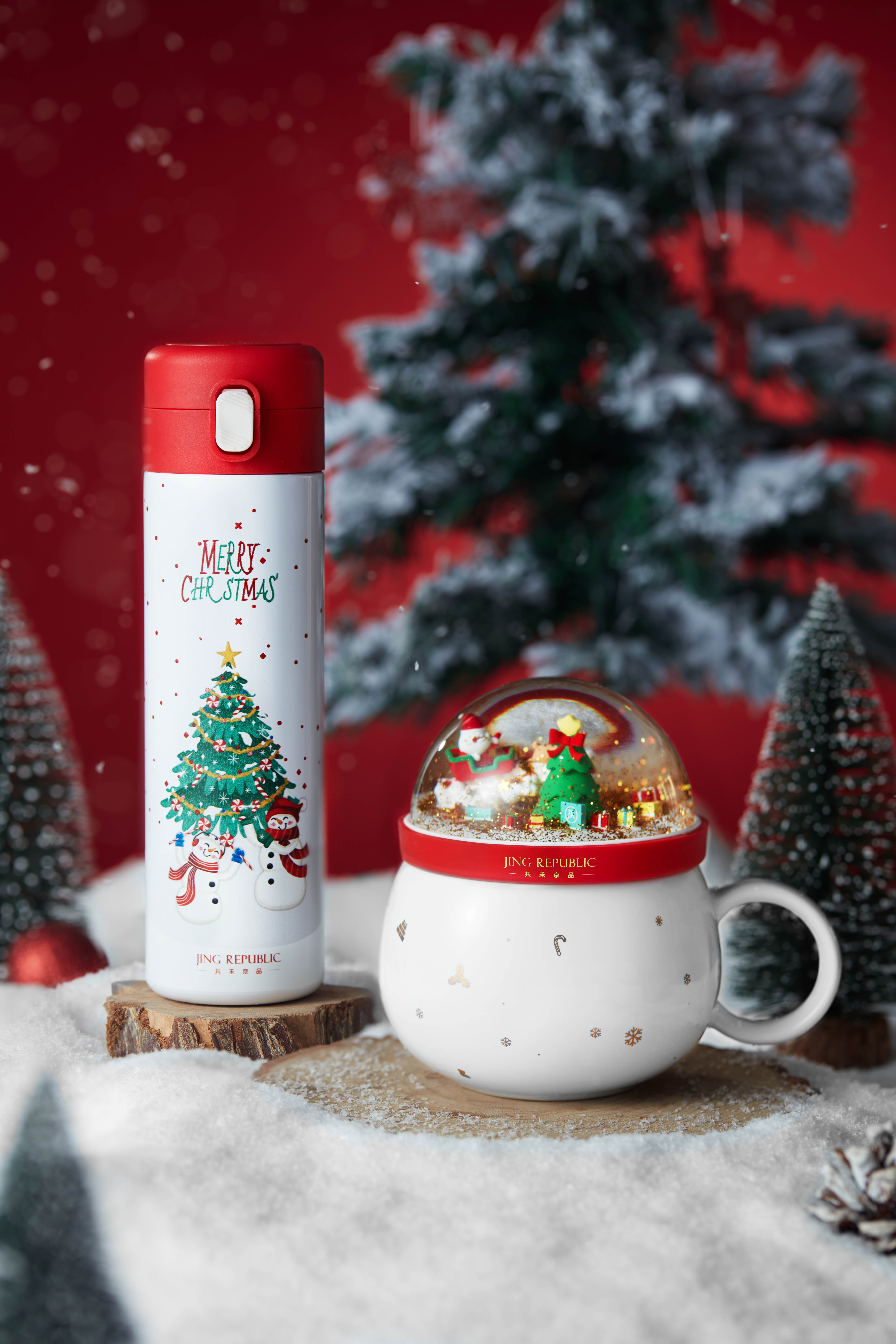 Cute Christmas Mug Creative Men Women Ceramic Mug With Lid Large Couple Drinking Coffee Mug