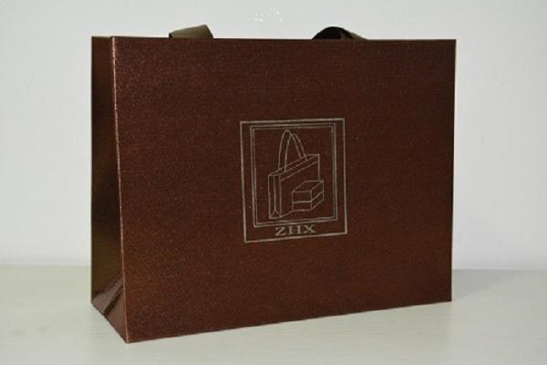 Custom Print Shopping Gift Paper Bags Laminated With Cloth Satin Silk Linen And