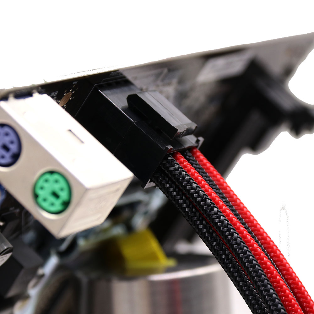 customized Braided Sleeved Extension cable PCIE Power Supply Extension Cable 300mm