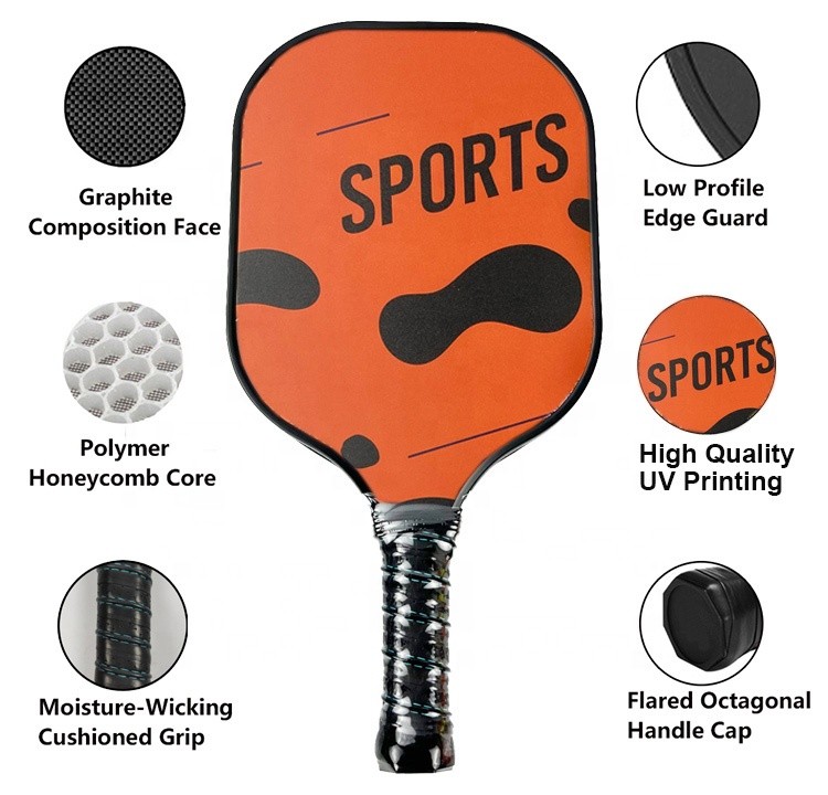 3K Carbon Fiber Pickleball Racquet Orange Pickle Ball Paddle