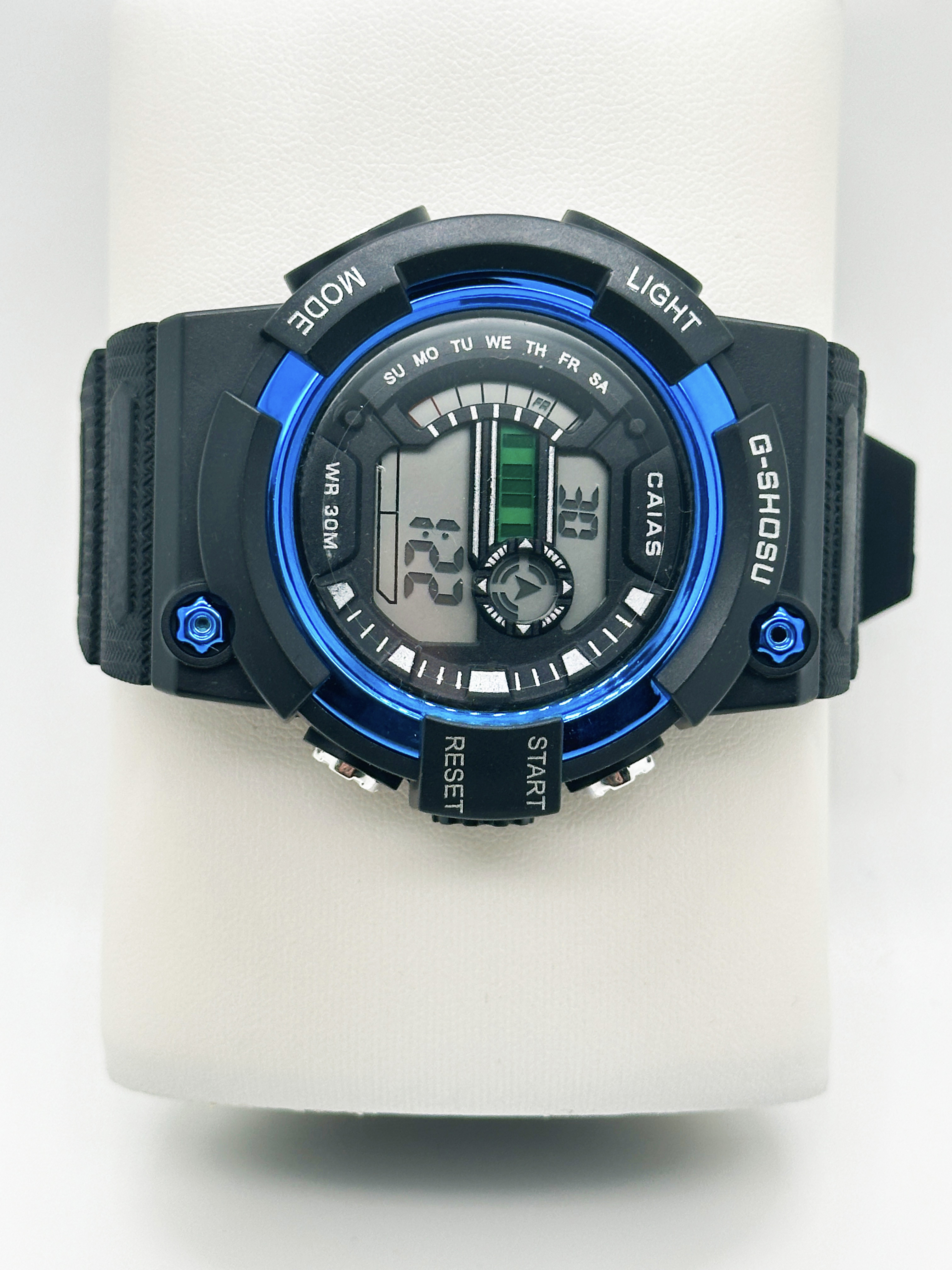Sporty Black Dial Digital Watch with Silicone Band