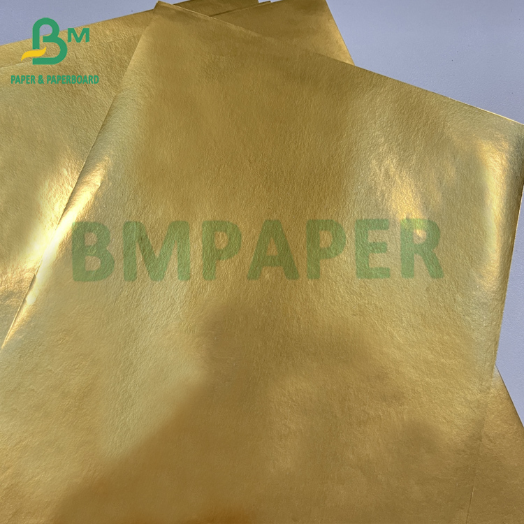70gsm Wet Resistance Golden Aluminum Metallized Beer Laber Paper