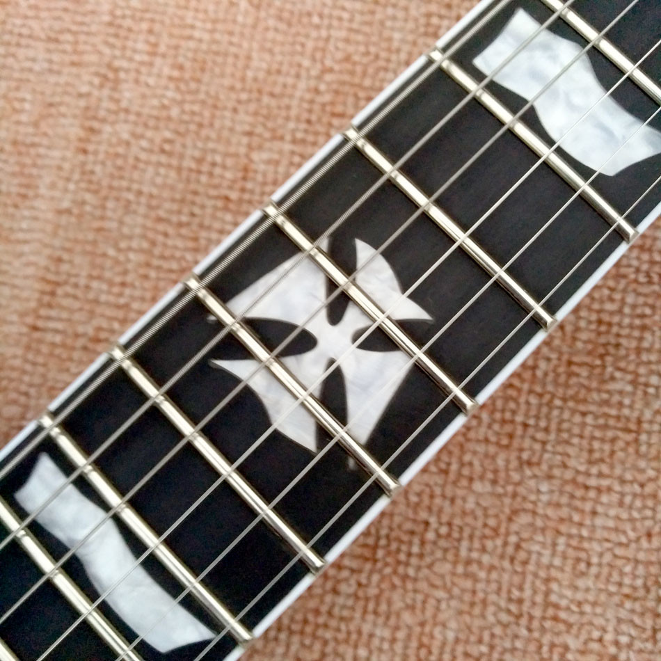 In stock Custom LTD Iron Cross SW James Hetfield Signature Electric Guitar EMG Snow White, Rosewood Fingerboard, Free sh