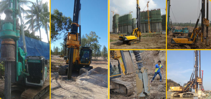 TYSIM KR80M 13 M Depth Engineering Construction CFA Piling Rig With Hydraulic Rotary Drill Head Max. Diameter 600 Mm