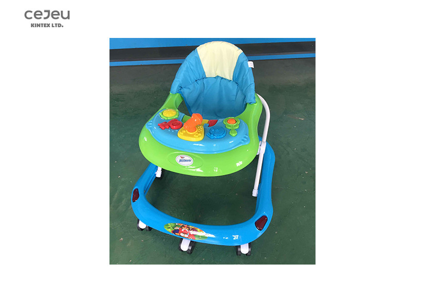 EN1273 Music Walker 61*56*50CM Silicon 8 Wheels Baby Foldable Walker