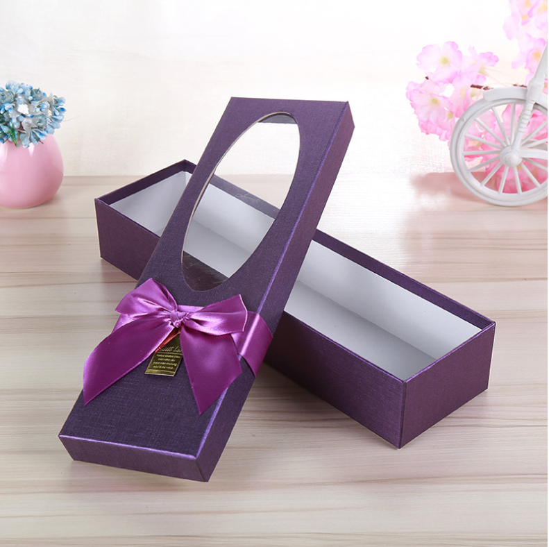 White Cardboard Luxury Paper Gift Box Flower Packing With Pvc Window