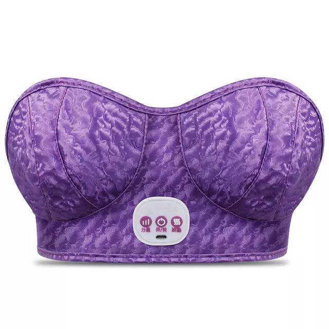USB Electric Breast Massage Bra , ODM Electric Heated Bra PU leather material