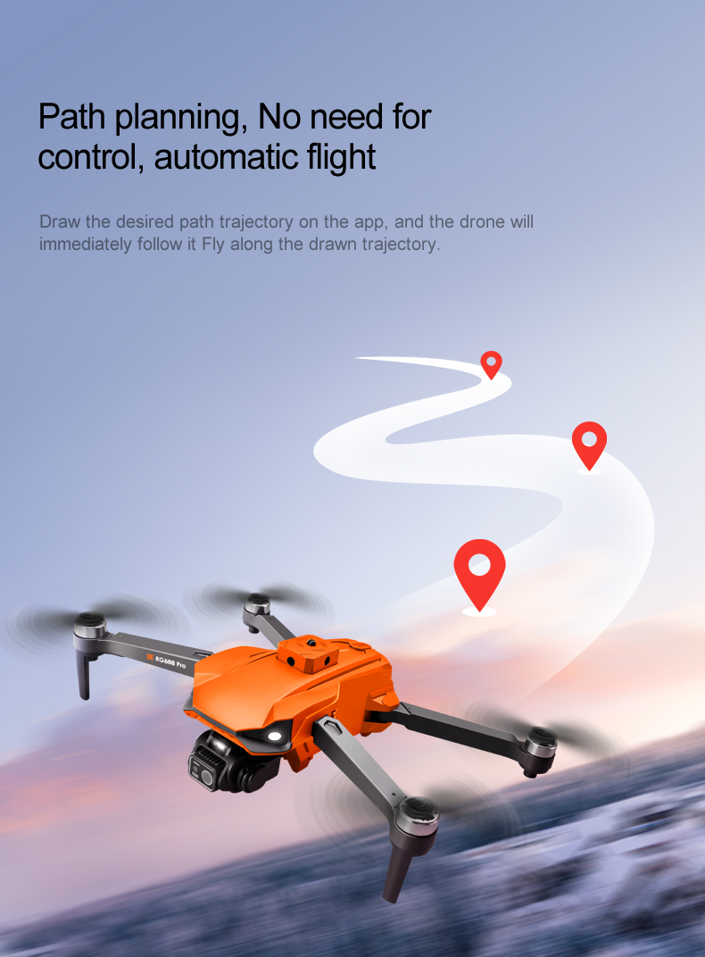 5KM Image Transmission Rg608 Pro Lift Obstacle Avoidance 8k Dual Camera Night Flash Shooting Brushless Motor 2.4g Wifi Fpv Quadcopter
