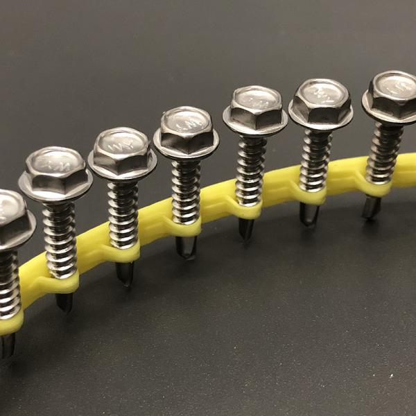 Coil Collated Hex Flange Head Auto Feed Drywall Screws Without Washers For Metal