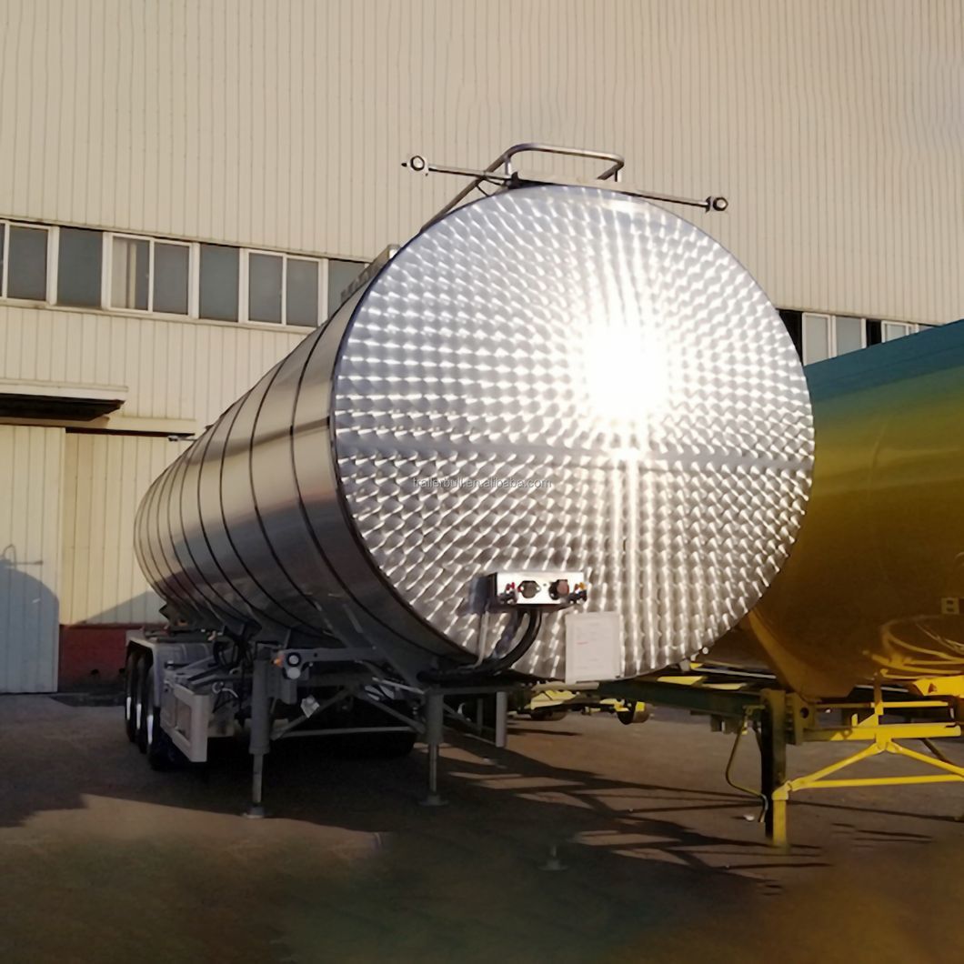 43500L 28t Insulated Carbon Steel Tank Semi Trailer 3 Axles for Palm Oil Crude Oil Bitumen